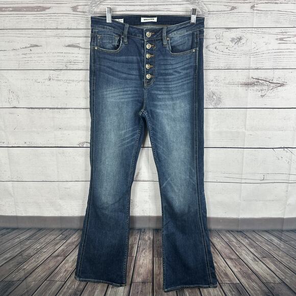 Vigoss Jeans Womens 29 Blue Bootcut Stretch High Rise Exposed Button Fly Lana - Picture 1 of 16